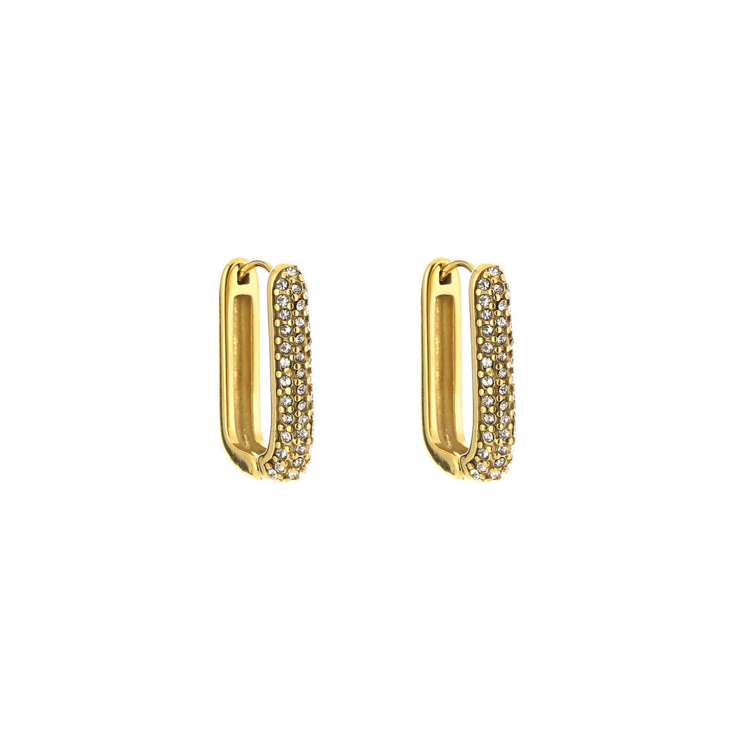 Square Diamond Earrings - Gold