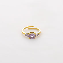 Afbeelding in Gallery-weergave laden, Purple Diamond Flower Ring - Gold
