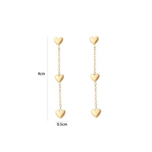 Afbeelding in Gallery-weergave laden, Long Diamond Heart Earrings - Gold
