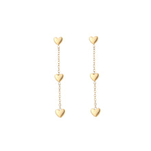 Afbeelding in Gallery-weergave laden, Long Diamond Heart Earrings - Gold
