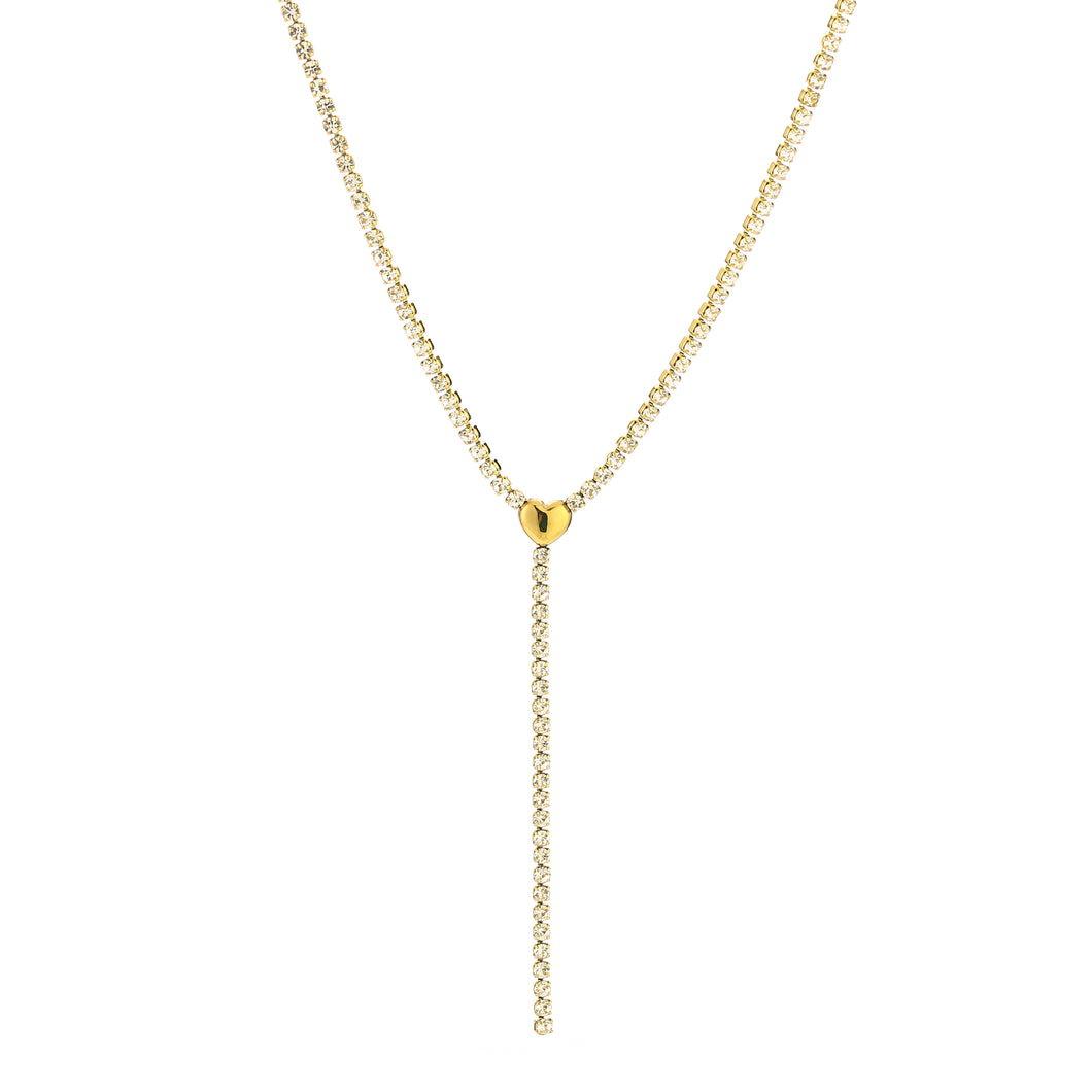 Long Diamond Necklace - Gold