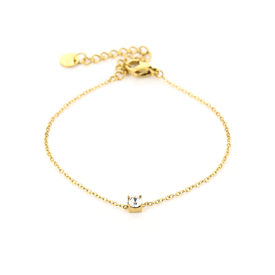 Diamond Stone Bracelet - Gold